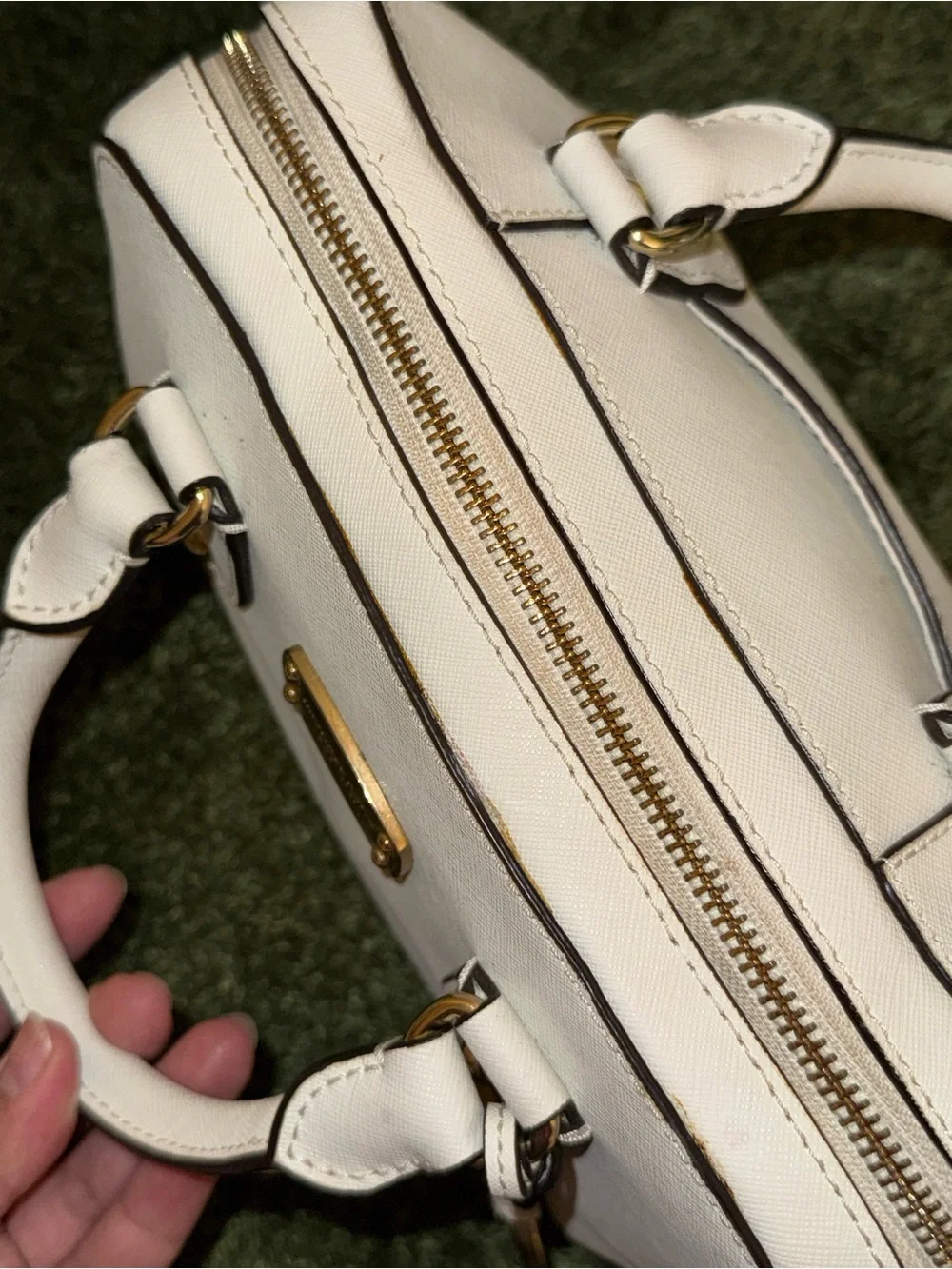 Michael Kors White Saffiano Leather Satchel Bag